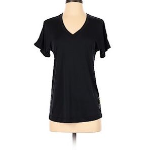 Under Armour Active T-Shirt Black With Green Strip Size Small